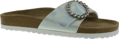 Produktbild von Piece of Mind Damen Sandale Pantolette Strassschnalle silber EUR 38