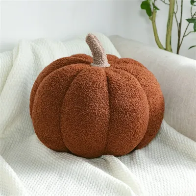 Immagine prodotto di Cuscino decorativo a forma di zucca, in peluche, color marrone, 20 cm, ideale per la cameretta dei bambini