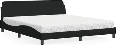 Immagine prodotto di vidaXL Letto con materasso "Dover" nero 180x200 cm in tessuto