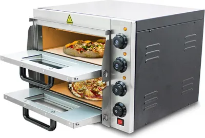 Produktbild von Bituxx Elektrischer Pizza Doppelofen 3000 Watt Silber MS-18168
