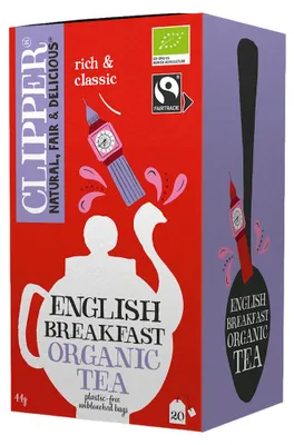 HERBATA CZARNA ENGLISH BREAKFAST FAIR TRADE BIO (20 x 2,2 g) 44 g - CLIPPER