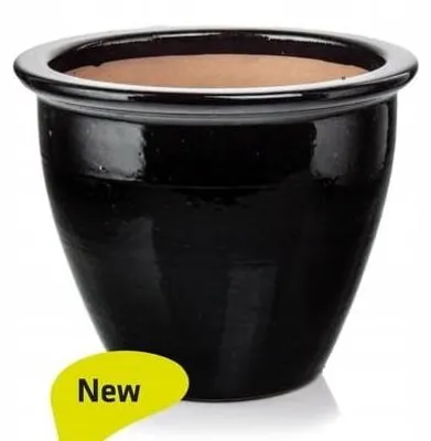 Produktbild von Polnix Keramik Pflanztopf Schwarz 27 cm