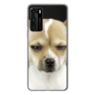 Produktbild von MuchoWow® Handyhülle Schutzhülle Hülle für Huawei P40 Weinender Hund auf schwarzem Hintergrund Silikon Softcase Handy Hülle