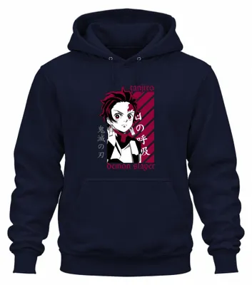 Immagine prodotto di Tanjiro - Demon Slayer: Kimetsu no Yaiba - Felpa con cappuccio unisex da regalo per cosplay, blu navy, 3XL