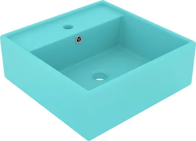 Obrázek produktu pro The Living Store umyvadlo s přepadem Square Matt Light Green 41x41 cm