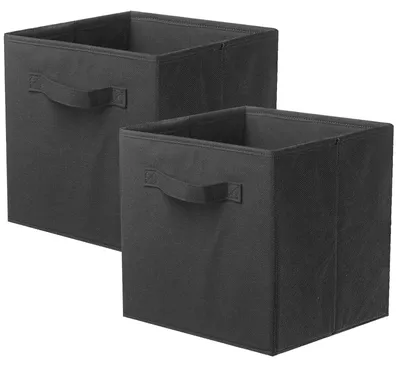 Image de Boîte de rangement en tissu, organiseur, 2 pièces, cubes de rangement pliables, boîte de rangement en