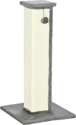 Produktbild von Katzenbaum Kratzbaum mit Spielball, Plüsch, Sisal, 81 cm hoch, Creme Grau