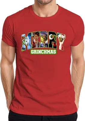 Produktbild von Merry Grinchmas Grinch Weihnachten lustig Geschenk Retro Herren T-Shirt, Rot, XXL