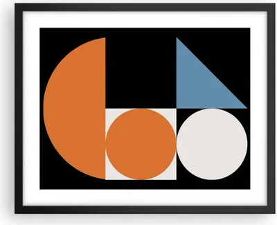 Produktbild von Gerahmtes Poster - Schwarzer Rahmen - Stück Geometrisch Räder - 50x40 cm - Wand Bild - Wanddeko - Wandbilder - Kunstposter - Wandposter - Bilderrahmen - Bilder - Kunstdruck - P2BAA50x40-4879