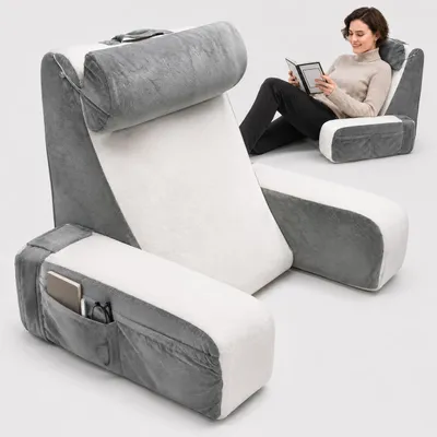 Ergonomisches Leeskussen mit Armlehnen und Nackenrolle
