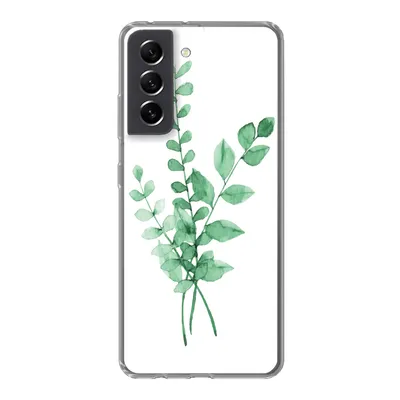 Produktbild von MuchoWow® Handyhülle Schutzhülle Hülle für Samsung Galaxy S21 FE Aquarelle - Blätter - Pflanzen Silikon Softcase Handy Hülle - Mobiltelefonhülle