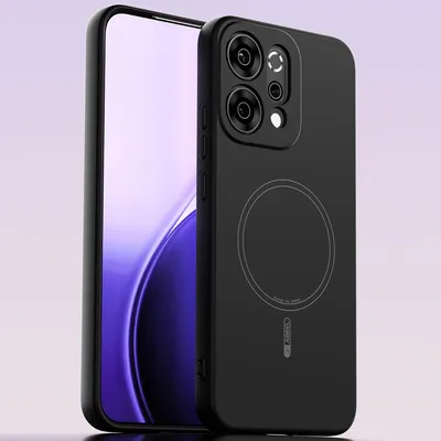 Image de Etui magnétique pour Oppo Reno14, compatible MagSafe, silicone liquide, antichoc et résistant aux rayures Noir