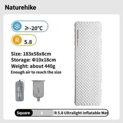 Image de Matelas de camping, modèle gonflable, installation facile, R5.8Quadrat-S