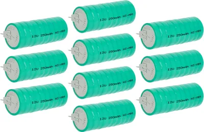 Produktbild von vhbw 10x NiMH Ersatz Knopfzellen-Akku (250 mAh, 12 V, NiMH)