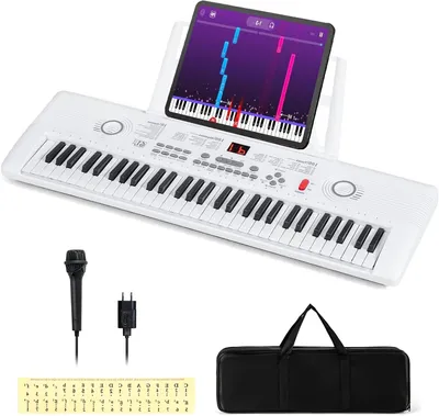 Produktbild von KOMFOTTEU Keyboard Piano 61 Tasten, E-Piano mit Notenständer & Mikrofon