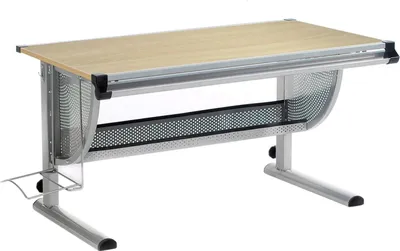 Produktbild von Kinderschreibtisch Schülerschreibtisch Zeichentisch MARIO, höhenverstellbar und neigungsverstellbar, Metallgestell, Arbeitsplatte im Buche Nachbildung