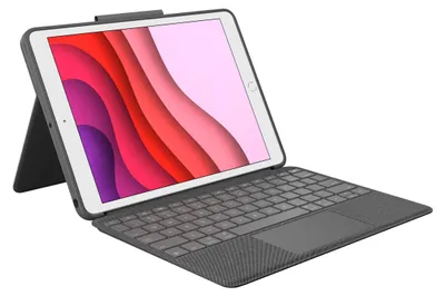 Produktbild von Logitech Combo Touch - Tastatur und Foliohülle - mit Trackpad - hintergrundbeleuchtet - Apple Smart connector - QWERTY - Spanisch - Graphite - für Apple 10.2-inch iPad (7. Generation, 8. Generation, 9. Generation)