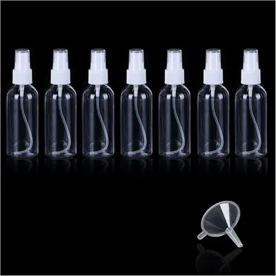Imagen del producto de Juego de botellas pulverizadoras, 7 unidades de 30 ml, transparentes, para viajes
