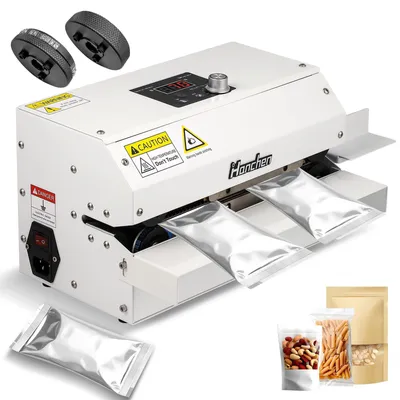 Heißsiegelmaschine, kontinuierlich, 6 m/min, 50-200 °C, 300 W, weiß