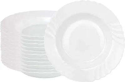 Obrázek produktu pro Sada 12 polévkových talířů Ebro vyrobených z tvrzeného skla – průměr 23,5 cm