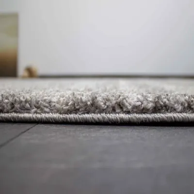 Produktbild von Designer Teppich Wohnzimmer weich mit dichtem Flor meliert versch. Farbvarianten, Farbe:Grau, Maße:80x150 cm