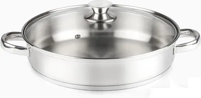 Immagine prodotto di Pentola in acciaio inossidabile 18/10, diametro 30 cm, capacità 4,6 litri, con coperchio in vetro, per uso in cucina