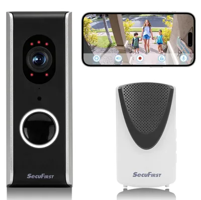 Imagen del producto de Timbre con video integrado, con cable, que incluye cámara y timbre inalámbrico, con resolución HD de 1080p