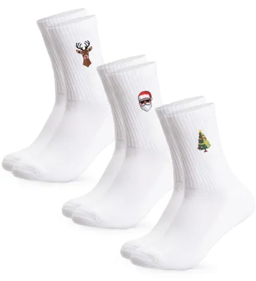 Produktbild von Occulto Damen & Herren Weihnachts Tennissocken 3er Pack (Modell: Claus)