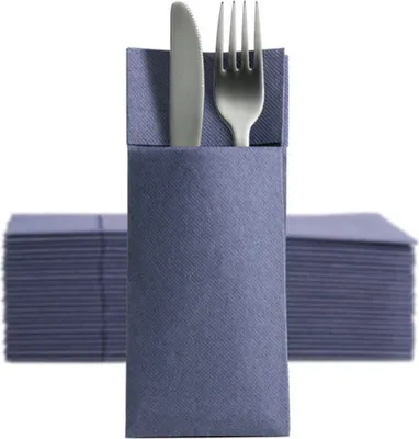 Produktbild von 1250 Softpoint Besteckservietten Bestecktaschen blau