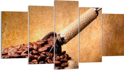 Produktbild von Bild auf Leinwand - Leinwandbild - Kaffee Getreide geröstet - 160x85cm - Wand Bild - Wanddeko - Leinwanddruck - Bilder - Kunstdruck - Wanddekoration - Leinwand bilder - Wandkunst - EA160x85-2536