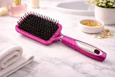 Produktbild von 4 x Haarbürsten Kamm Style Salon Ionen Funktion - 4 Farben Langhaarbürste Pink