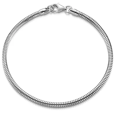 Produktbild von MATERIA by Matthias Wagner Damen Herren Armband 3mm Schlangenkette Silber 925 rhodiniert 17-23cm SA-141