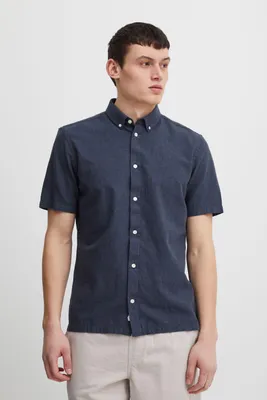 Produktbild von CASUAL FRIDAY CFAnton fil a fil shirt Herren Kurzarmhemd Herrenhemd Hemd Button-Down-Kragen Unifarben Regular Fit