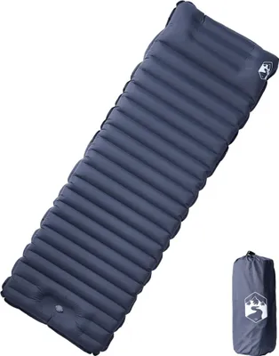 Image de Matelas de camping autogonflant avec oreiller 1 personne gris