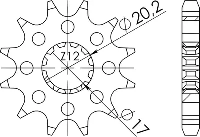 Produktbild von Ritzel Supersprox 520 - 13Z CST-822:13|feinverzahnt 17,0/20,0
