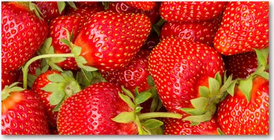 Produktbild von Tulup® Glas-Bild - 100x50 -Wandkunst - Wandbild hinter gehärtetem Sicherheitsglas  - Essen & Getränke - Erdbeeren - Rot
