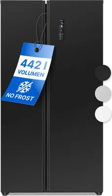 Produktbild von Bomann® Side by Side Kühl Gefrierkombination mit Total No Frost und 442L Nutzinhalt, Kühlschrank Side by Side mit MultiAirflow-Technologie, SBS 7344 black-inox
