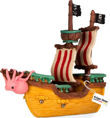 Productafbeelding van Kruger Meier Piratenboot S – Aquariumdecoratie, 16x6x15 cm