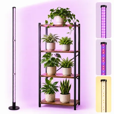 Obrázok produktu pre Rastová lampa s plným spektrom, 122 cm, LED, pre vnútorné rastliny, kvety, podporuje rast, rastová lampa