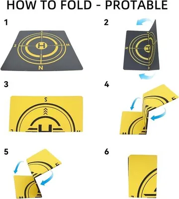 Immagine prodotto di Piattaforma di atterraggio rinforzata, portatile e rapidamente ripiegabile in alluminio per DJI Mavic, Mini, Air e quadricotteri RC.
