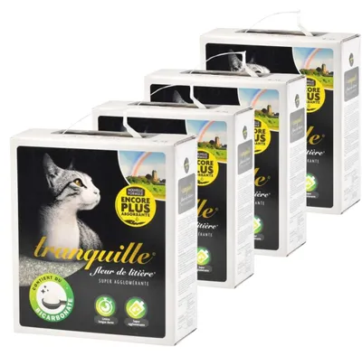 Immagine prodotto di Tranquille - Lettiera minerale per gatti con profumo di fiori, 4,5 l – confezione da 4 pezzi