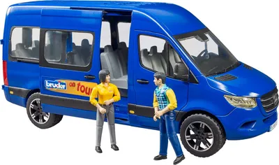 Produktbild von bruder 02670 - MB Sprinter Transfer mit Fahrer & Fahrgast - 1:16 Fahrzeug Bus Transporter Spielzeugfigur bworld