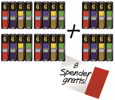 Immagine prodotto di Post-it® Index 683-4+2 strisce adesive Index Mini - 11,9 x 43,2 mm, assortite, 16+8 dispenser con 35 strisce ciascuno