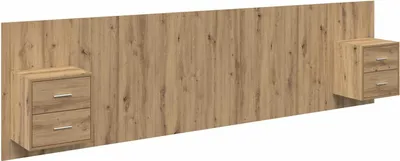 Image de vidaXL Tête de lit avec armoire 3 pcs Artisan-Chêne Bois composite