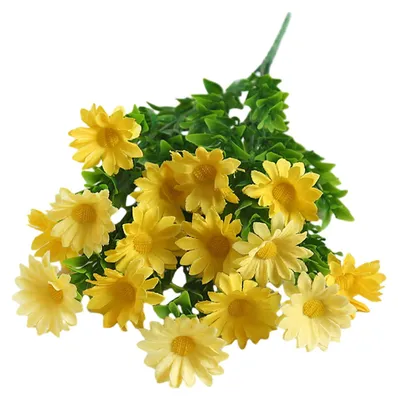 Produktbild von Künstlicher Blumenstrauß mit grünen Blättern, realistisch, UV-beständig, aus Kunstseide, für drinnen und draußen, Garten, Terrasse, Balkon, Zuhause.