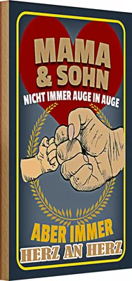 Produktbild von Holzschild Spruch 20x30cm Mama und Sohn immer Herz an Herz