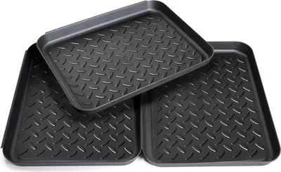 Image de Egouttoir à chaussures Tapis à chaussures 3 pièces plastique 35x27x3cm