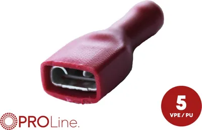 Produktbild von Flachsteckhülse(f) 0,5mm²-1,0mm²/6,3mm rot 5 Stück