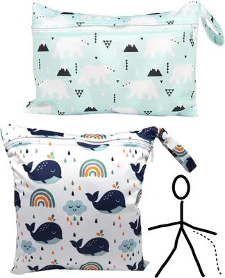 Produktbild von Windeltaschen 2 Stück, wasserdicht, mit Reißverschluss, für Babytasche