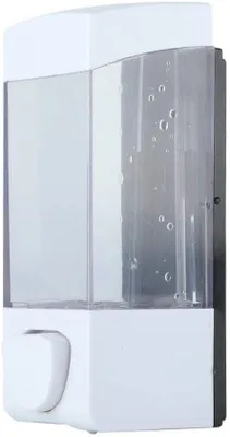 Zdjęcie produktu dla Dozownik płynu do rąk, montowany na ścianie, pojemność 350 ml, ręczny, do łazienki i kuchni, wymiary: 17,5 x 6,3 x 7,8 cm